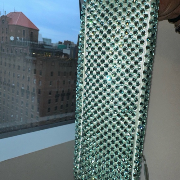 NWT! PRADA RE-EDITION SHOULDER BAG-CRYSTALIZED AQUA-NEVER WORN- LIMITED EDITION - Picture 6 of 10